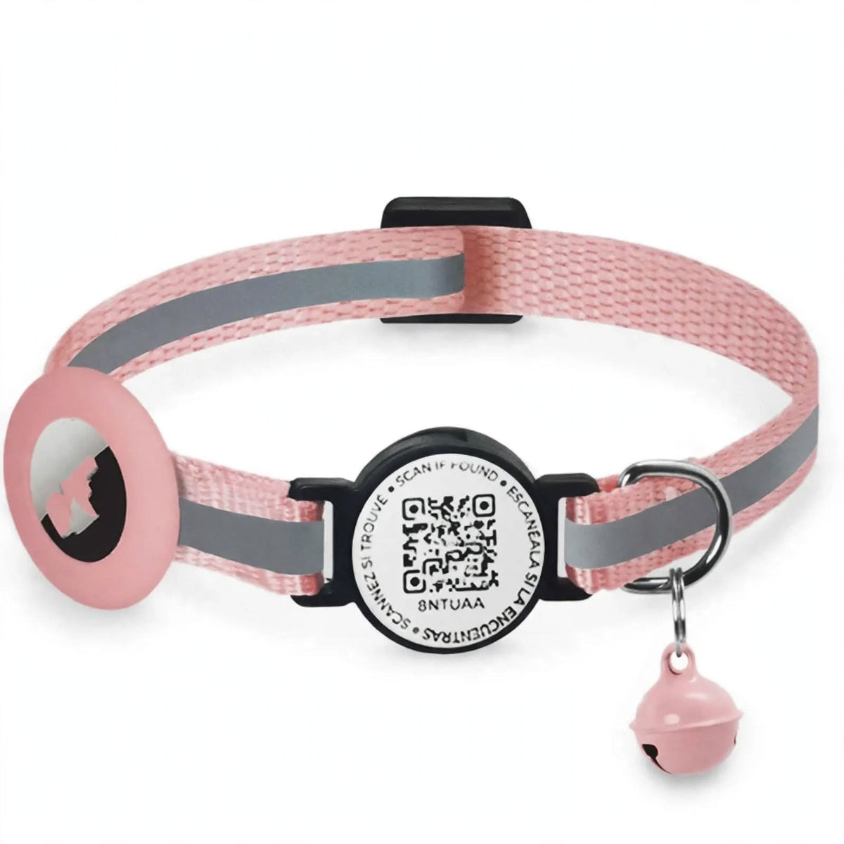Collier Connecté QR Code + Support AirTag - Sécurité Patte® - Anti-fugue & Réfléchissant