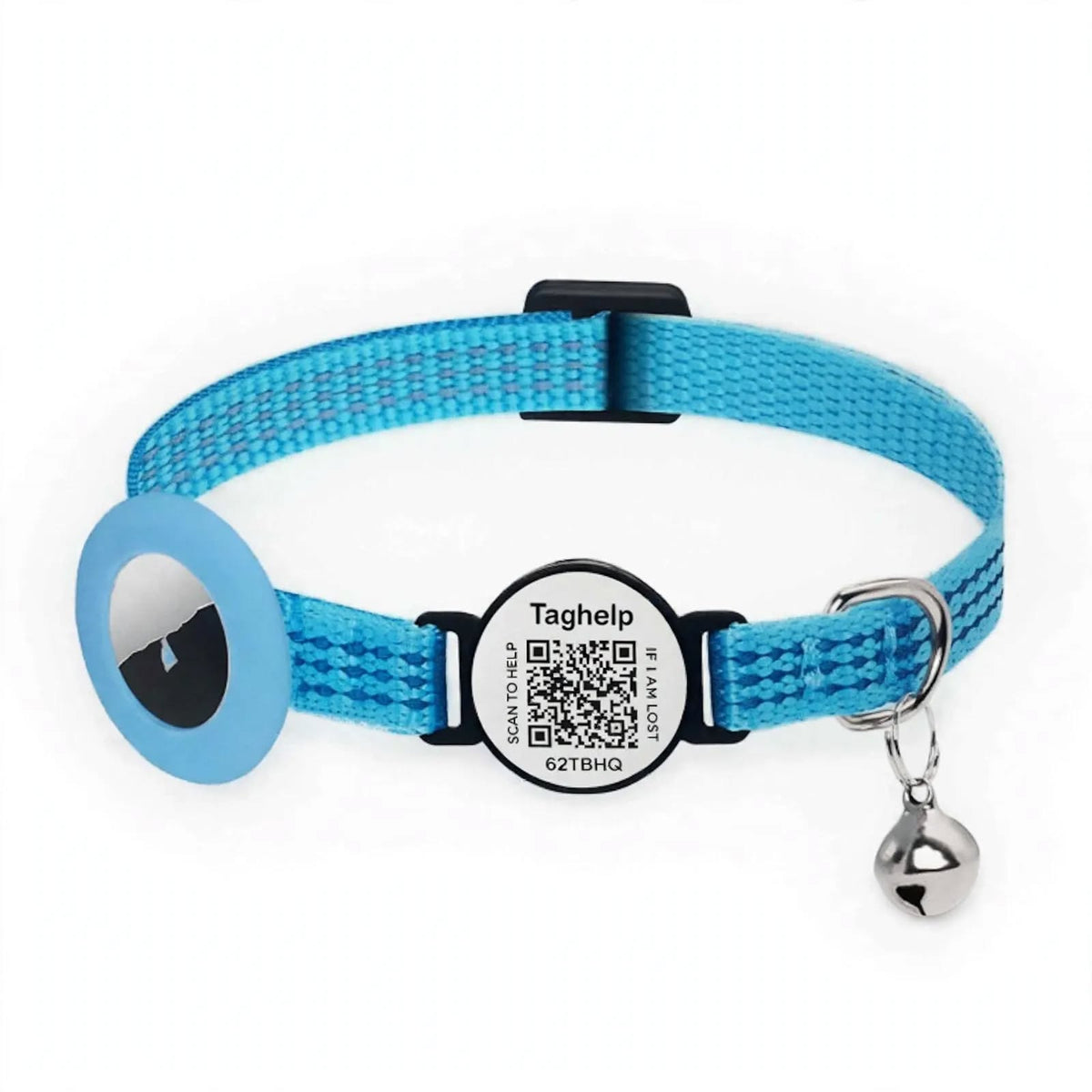 Collier Connecté QR Code + Support AirTag - Sécurité Patte® - Anti-fugue & Réfléchissant