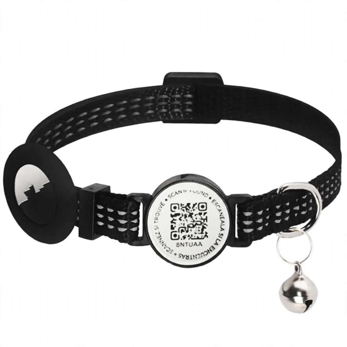 Collier Connecté QR Code + Support AirTag - Sécurité Patte® - Anti-fugue & Réfléchissant
