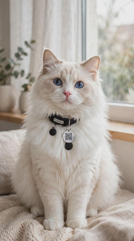 Collier Connecté QR Code + Support AirTag - Sécurité Patte® - Anti-fugue & Réfléchissant